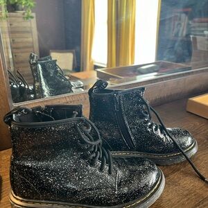 Dr. Martens Kids Black Sparkle Boots
